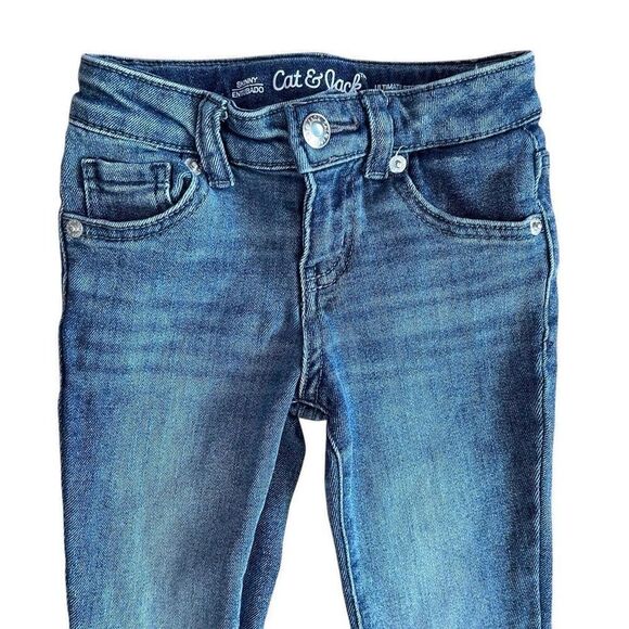 Cat & Jack Girl’s Medium Wash Ultimate Stretch Skinny Denim Jeans Size 5 - Picture 4 of 9